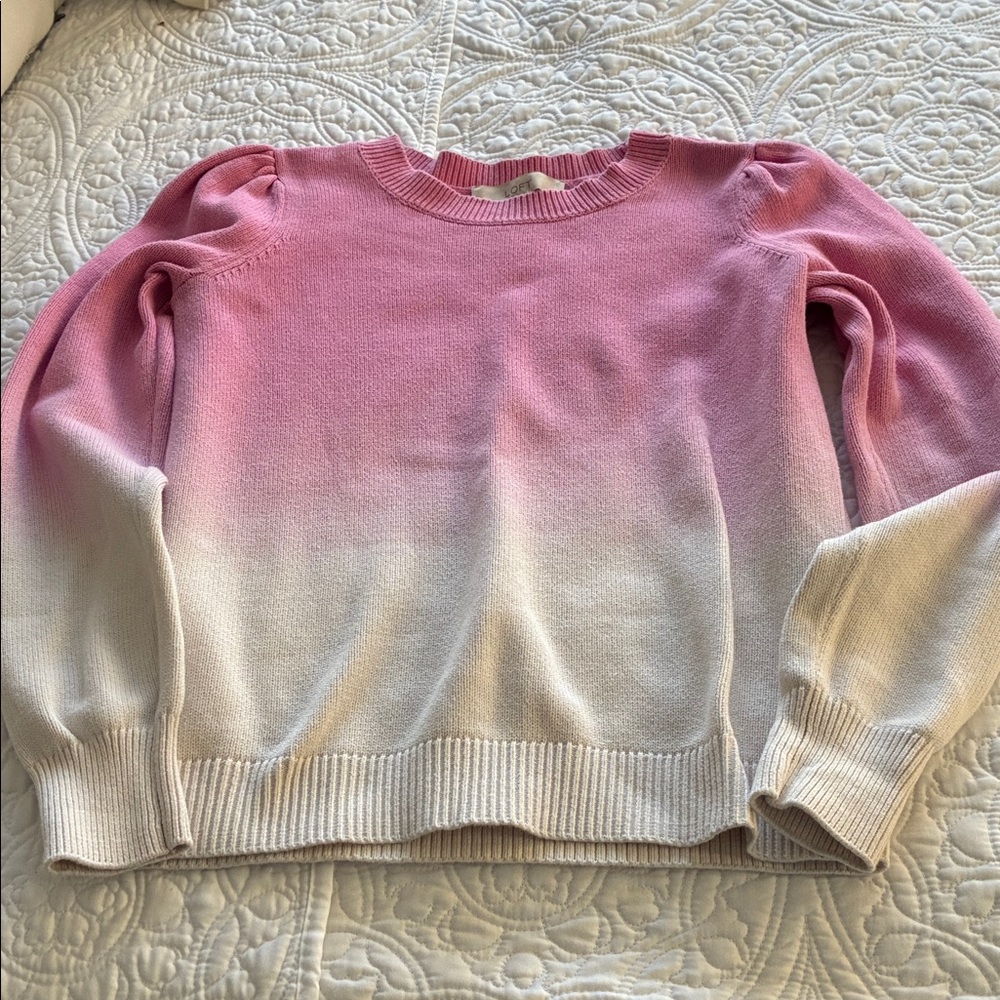 LOFT Pink and White Ombre Sweater